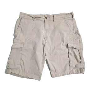 Club Room Cargo Shorts Mens 36 Khaki Safari Utility Pockets Outdoor Work